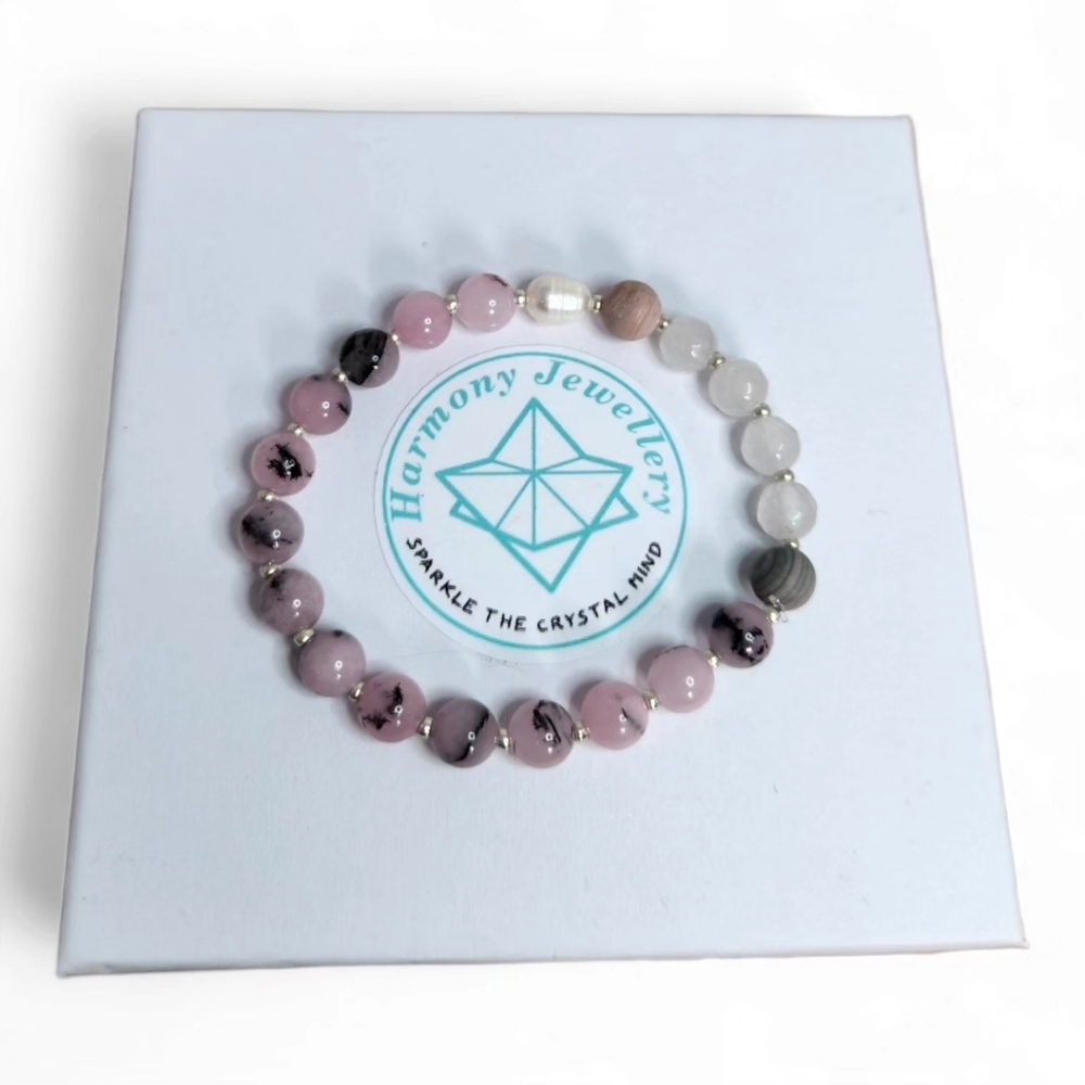 6 mm Pink Opal Freshwater Pearl bracelet